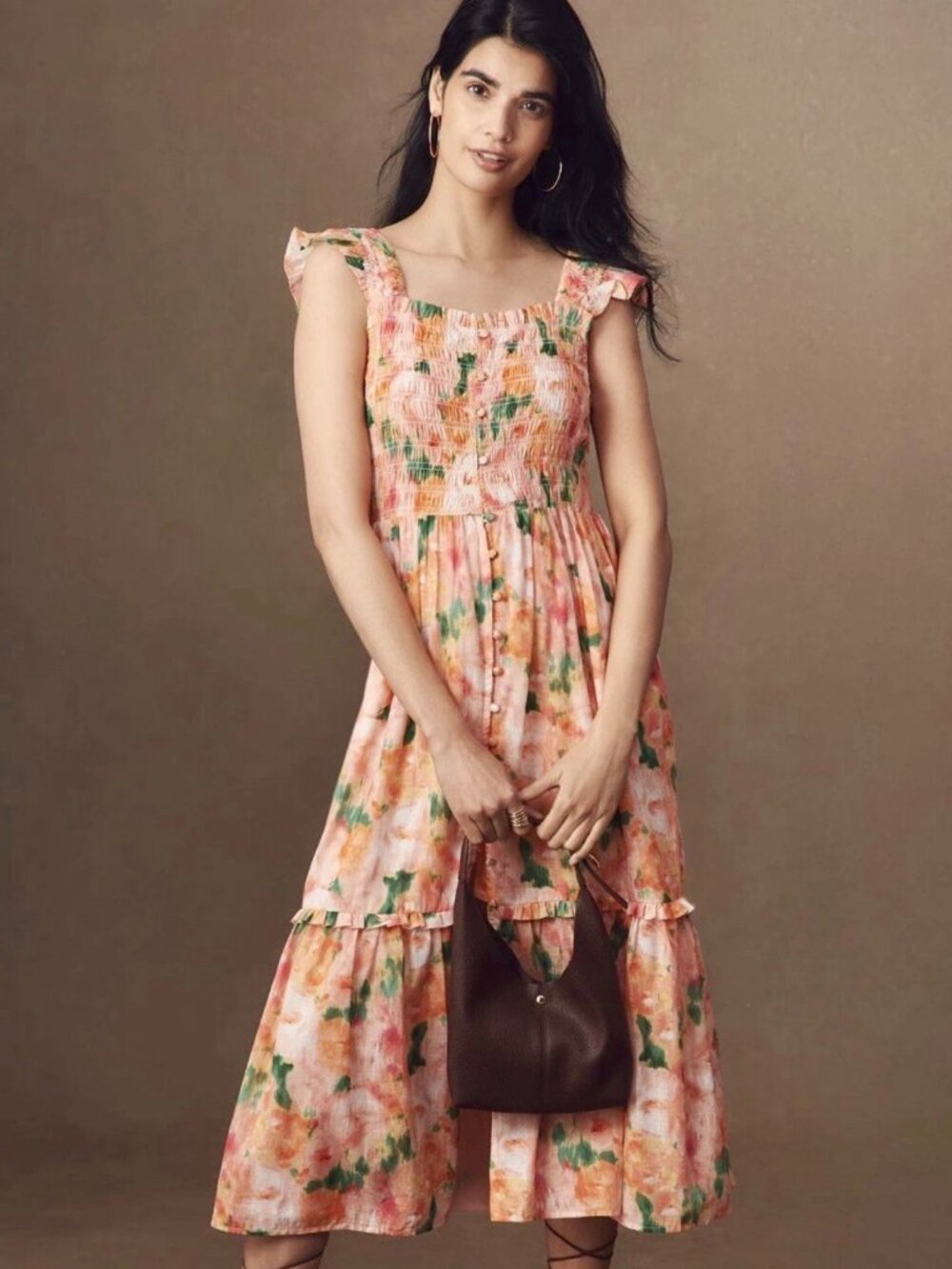 NWT The Peregrine Square-Neck Midi Dress by Anthropologie